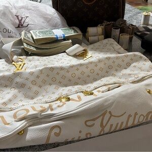 Louis Vuitton Cream and Gold Travel Bag